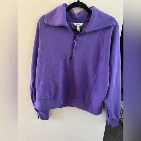 SPANX purple AirEssentials half zip sweatshirt - Picture 1 of 7
